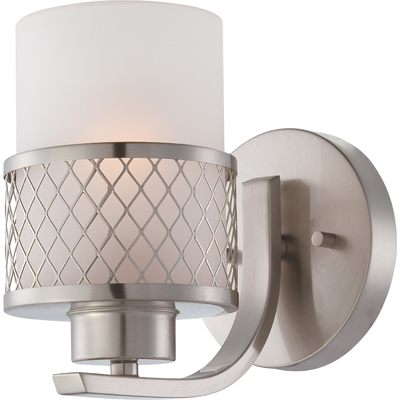 Nuvo Lighting 60/4681  Fusion - 1 Light Vanity Fixture with Frosted Glass in Brushed Nickel Finish